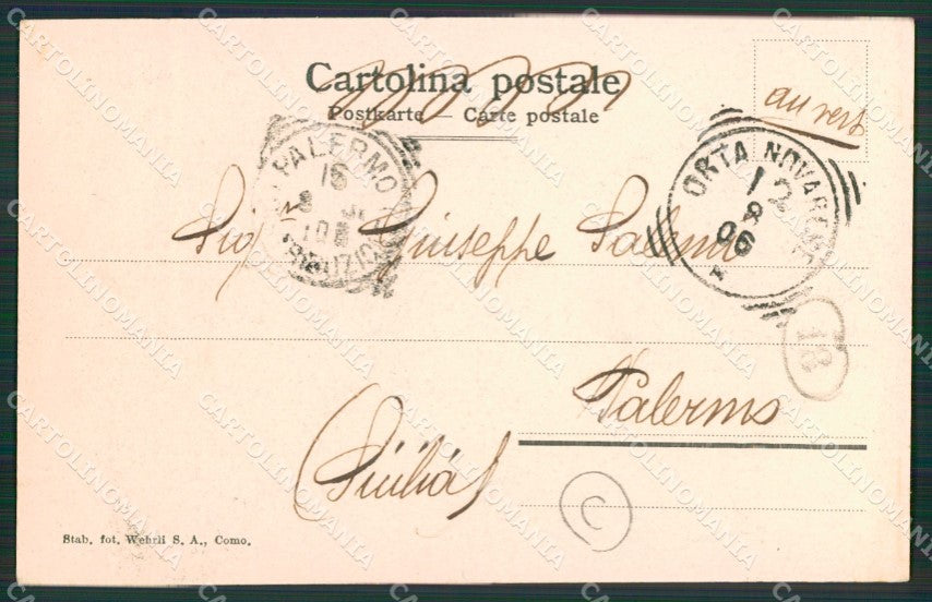 Novara Orta San Giulio cartolina QZ2344 – retro