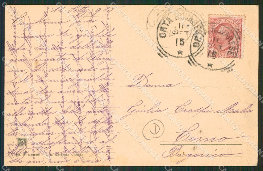 Novara Orta San Giulio cartolina QZ2351 – retro