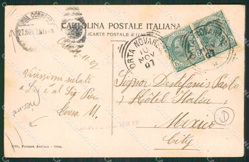 Novara Orta San Giulio PIEGHE cartolina QZ2365 – retro