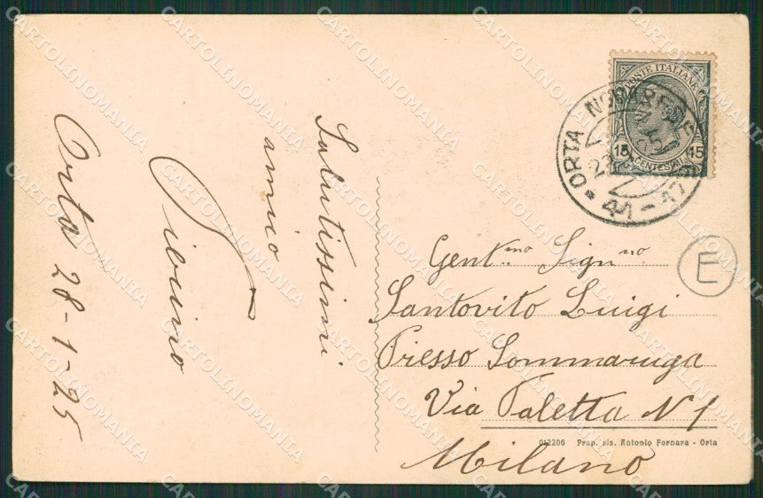 Novara Orta San Giulio Battello cartolina QZ2368 – retro