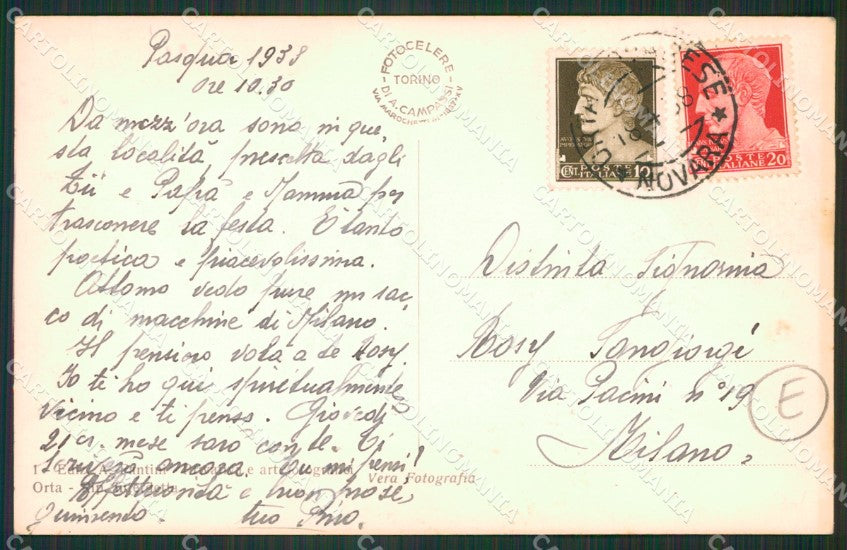 Novara Orta San Giulio Foto cartolina QZ2389 – retro