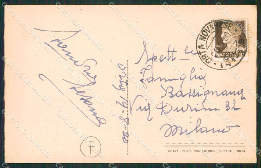 Novara Orta San Giulio cartolina QZ2393 – retro