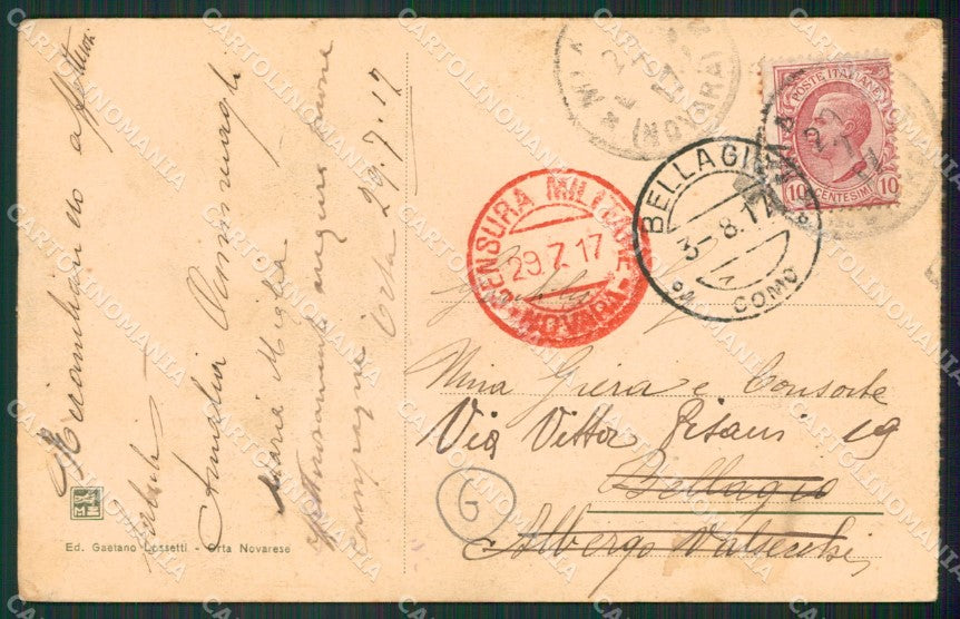 Novara Orta San Giulio cartolina QZ2399 – retro