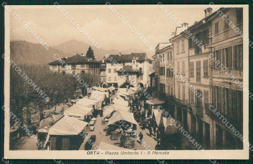 Novara Orta San Giulio Mercato cartolina QZ2408 – fronte