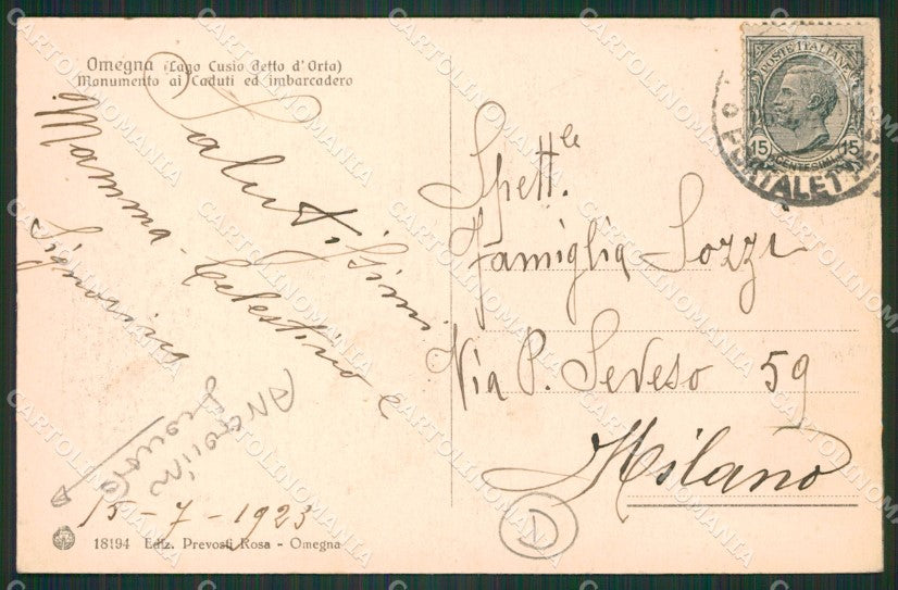 Verbania Omegna ANGOLINO SCOLLATO cartolina QZ2430 – retro