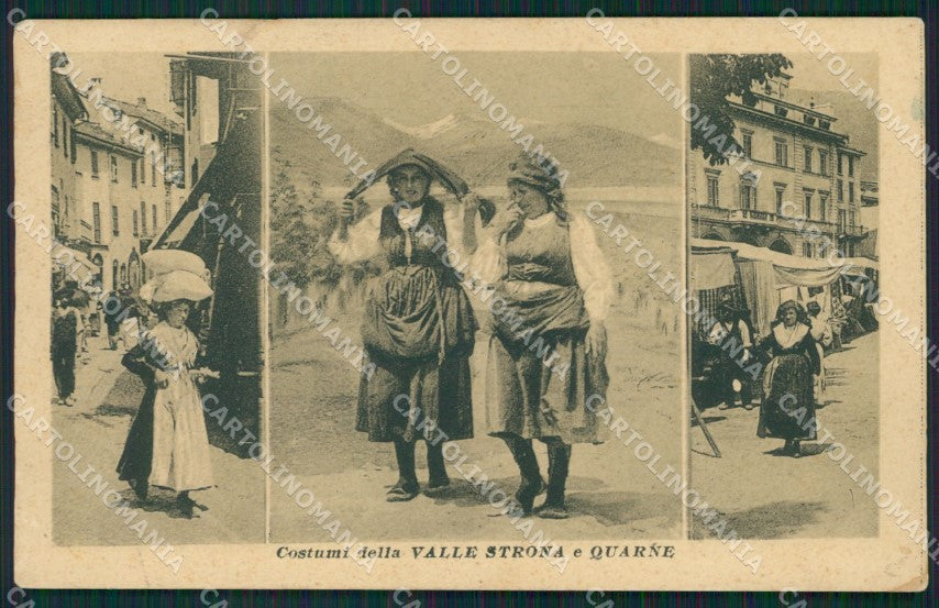 Verbania Omegna Quarna Costumi PIEGHE cartolina QZ2455 – fronte