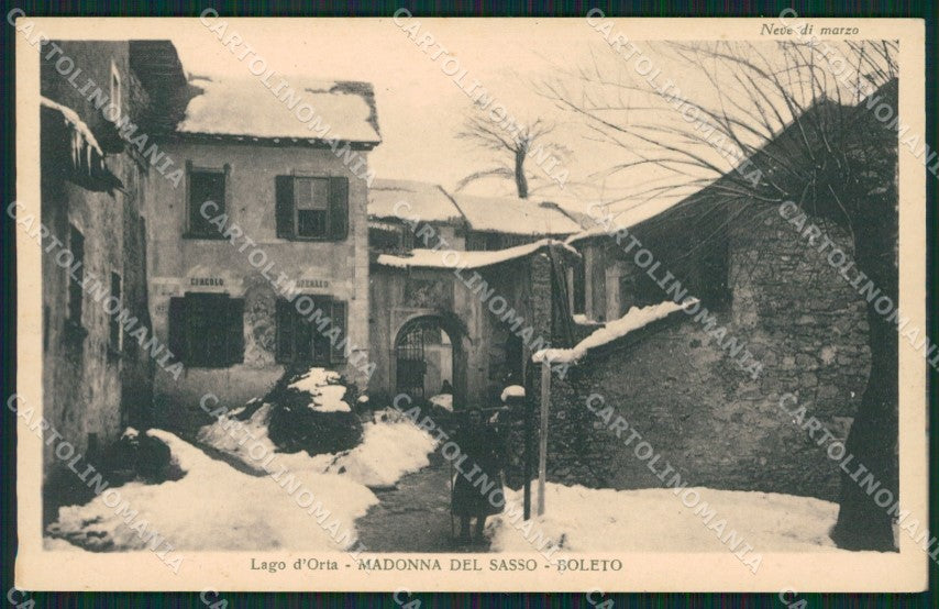 Verbania Madonna del Sasso Boleto Nevicata cartolina QZ2487 – fronte