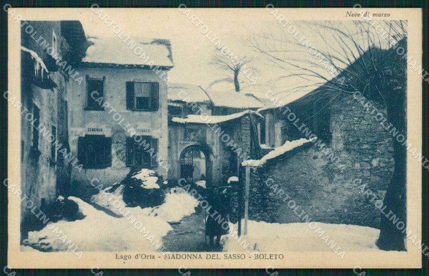 Verbania Madonna del Sasso Boleto Nevicata cartolina QZ2488 – fronte