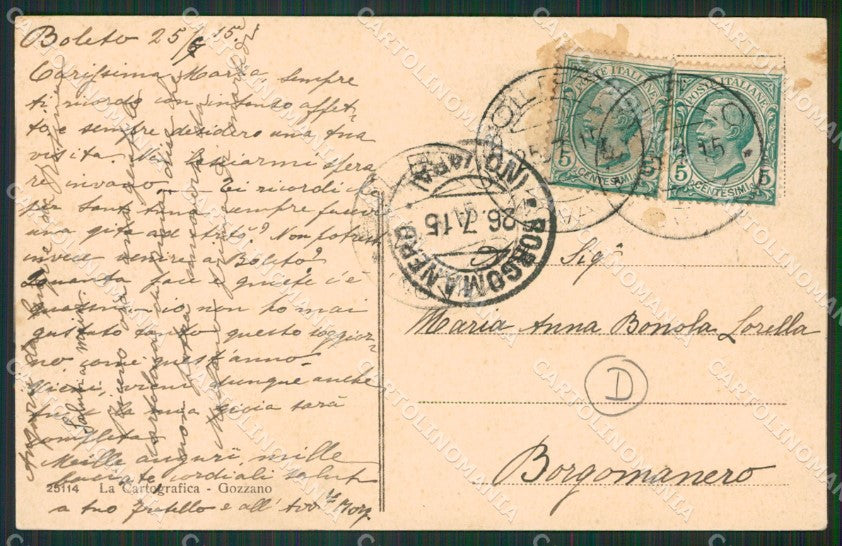 Verbania Madonna del Sasso Boleto cartolina QZ2489 – retro