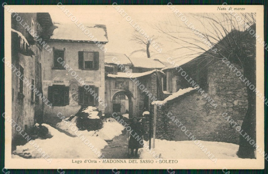 Verbania Madonna del Sasso Boleto Nevicata cartolina QZ2490 – fronte