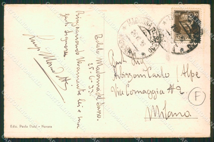 Verbania Madonna del Sasso Boleto Nevicata cartolina QZ2491 – retro