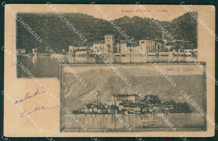 Novara Pella Lago Orta PIEGHINE cartolina QZ2514 – fronte