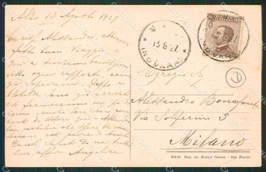 Novara Pella Alzo Cave cartolina QZ2533 – retro