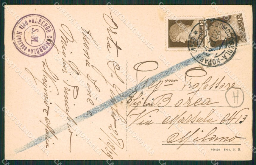Novara Orta San Giulio Miasino cartolina QZ2556 – retro