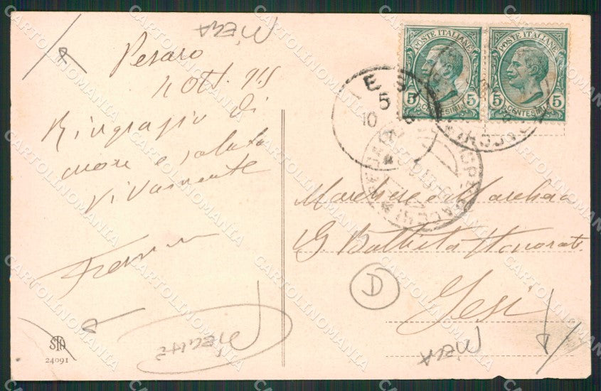 Pesaro città PIEGHE cartolina QZ2612 – retro