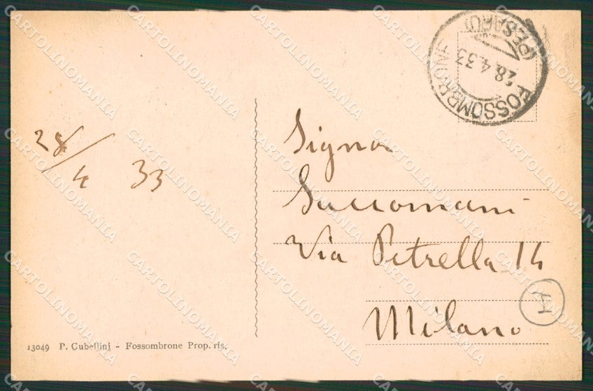 Pesaro Fossombrone cartolina QZ2674 – retro
