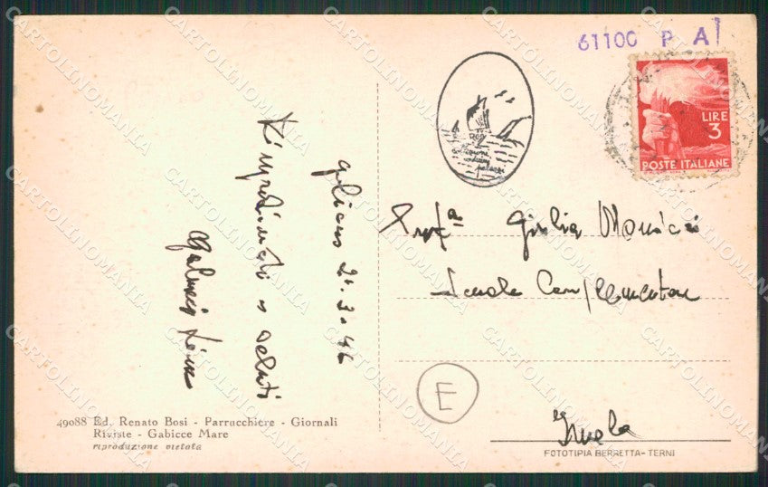 Pesaro Gabicce cartolina QZ2678 – retro