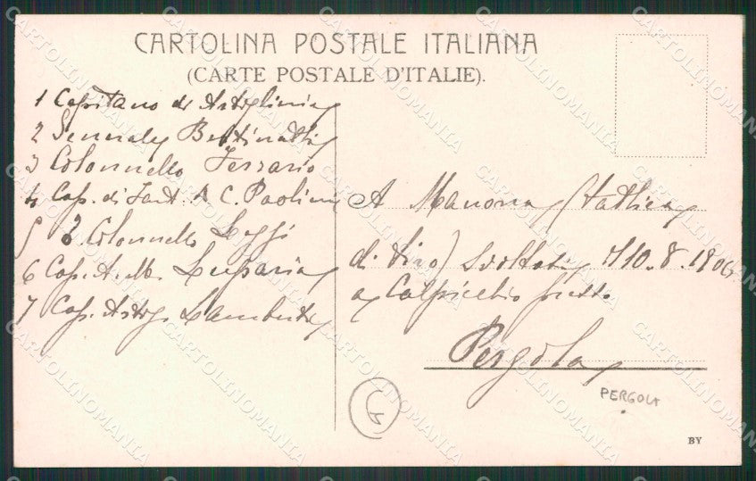 Pesaro Pergola Militari Foto cartolina QZ2687 – retro