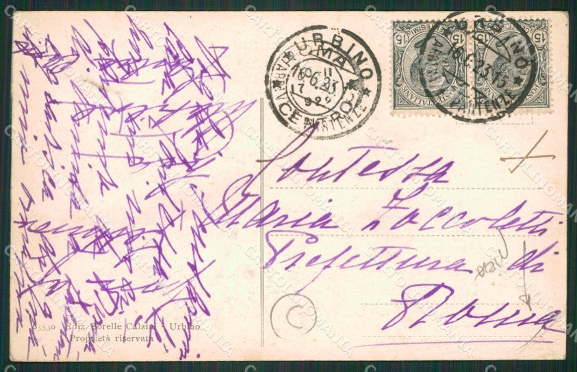 Pesaro Urbino PIEGA cartolina QZ2707 – retro