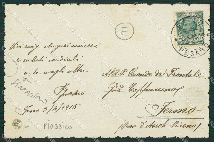 Pesaro Piobbico STRAPPINO cartolina QZ2734 – retro