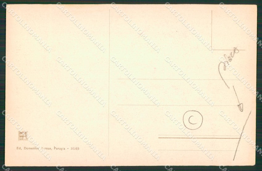 Perugia città Arco Mandorla PIEGA cartolina QZ2745 – retro