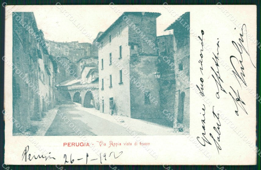 Perugia città PIEGHINE cartolina QZ2770 – fronte