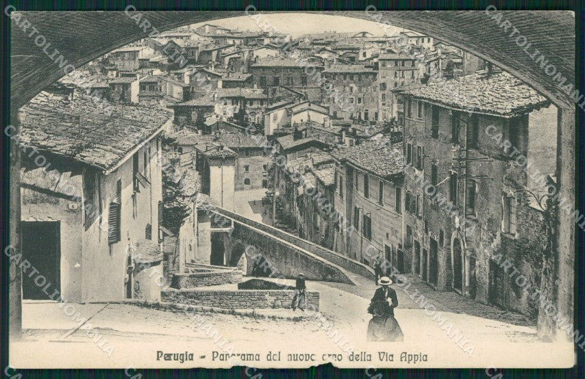 Perugia città ABRASA cartolina QZ2774 – fronte