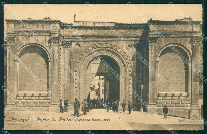 Perugia città Porta San Pietro cartolina QZ2783 – fronte