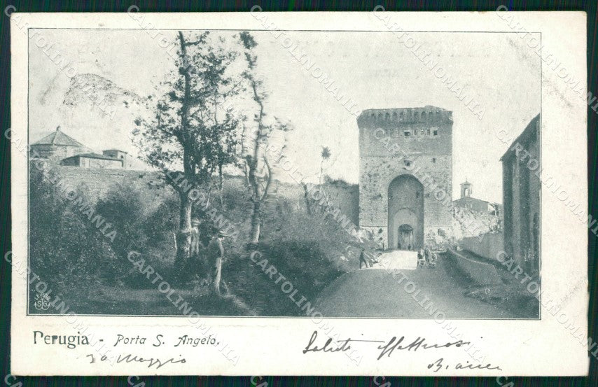 Perugia città Porta Sant'Angelo cartolina QZ2787 – fronte