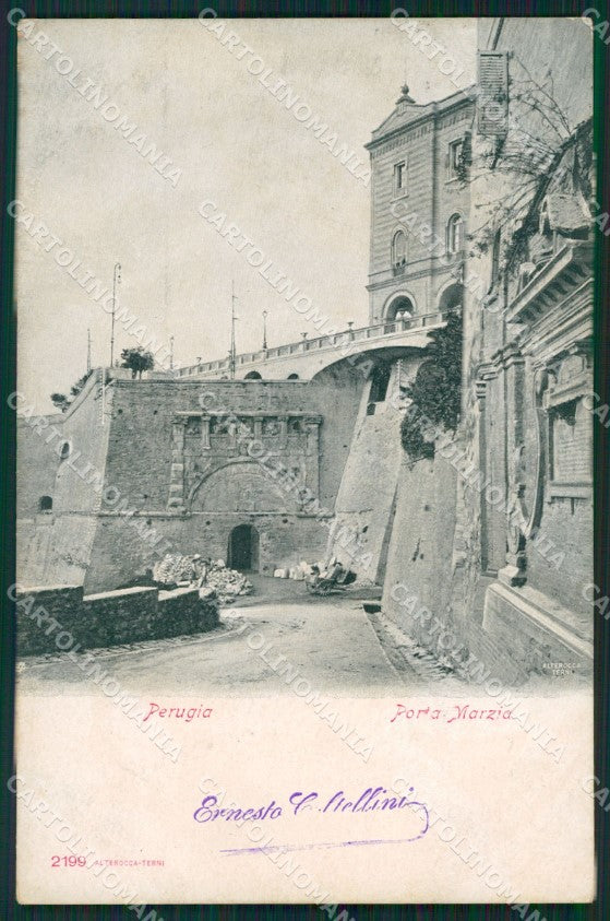 Perugia città Porta Marzia Alterocca 2199 cartolina QZ2791 – fronte