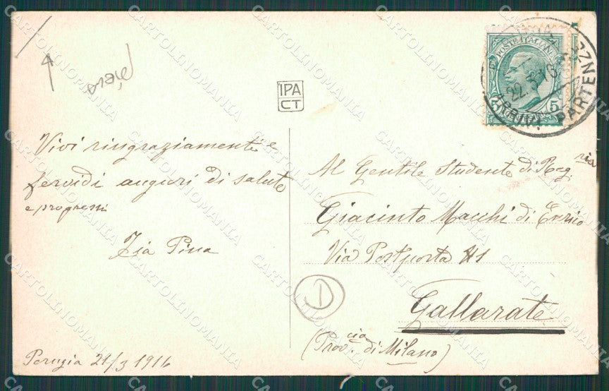 Perugia città Saluti da PIEGA cartolina QZ2830 – retro