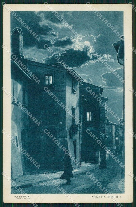 Perugia città Chiaro di Luna cartolina QZ2844 – fronte