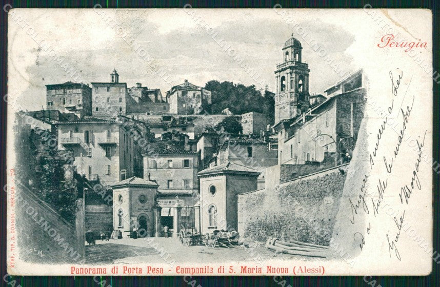 Perugia città PIEGA cartolina QZ2855 – fronte