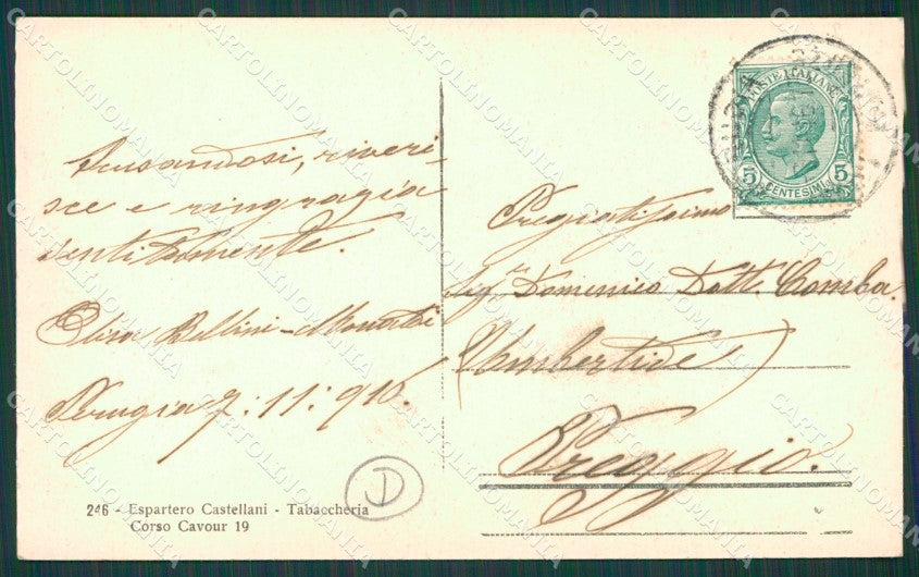 Perugia città Stazione RIFILATA cartolina QZ2865 – retro
