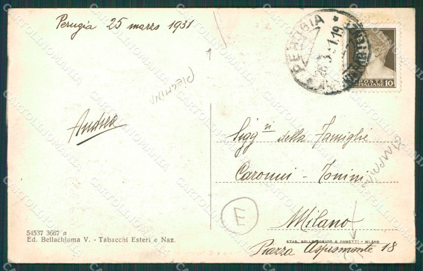 Perugia città STRAPPINO PIEGHINA cartolina QZ2905 – retro