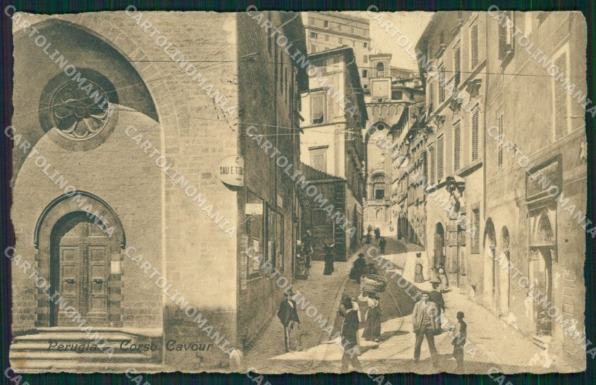 Perugia città PIEGHE ABRASA cartolina QZ2924 – fronte