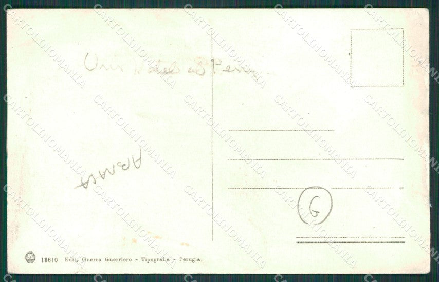 Perugia città Tram PIEGHINE ABRASA cartolina QZ2928 – retro