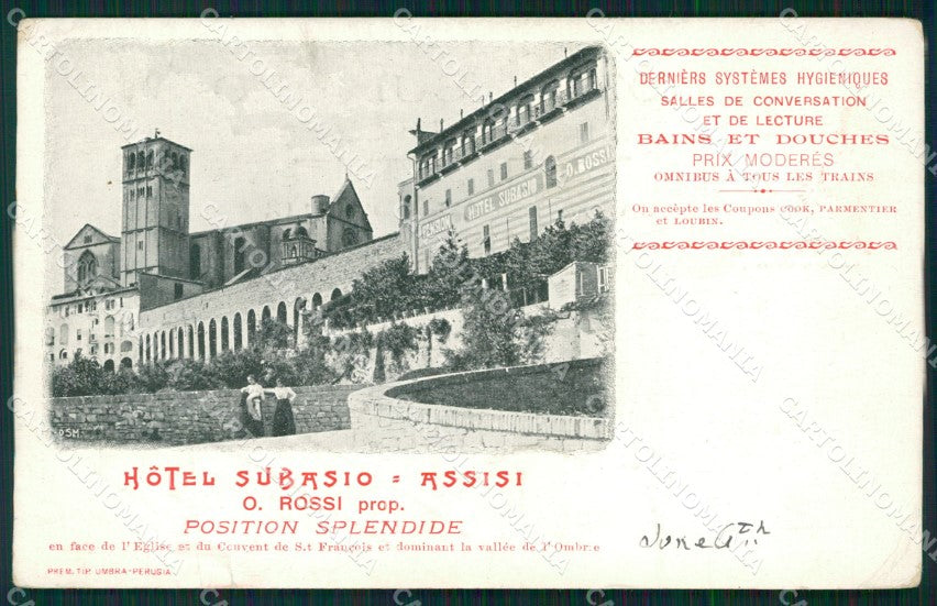 Perugia Assisi Pubblicitaria Hotel PIEGHINA cartolina QZ2990 – fronte