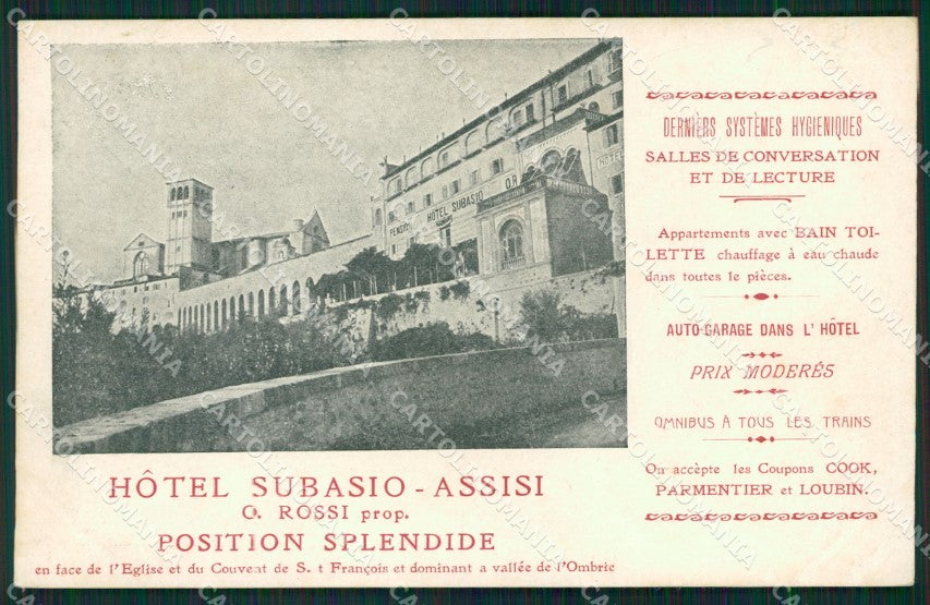 Perugia Assisi Pubblicitaria Hotel cartolina QZ2996 – fronte