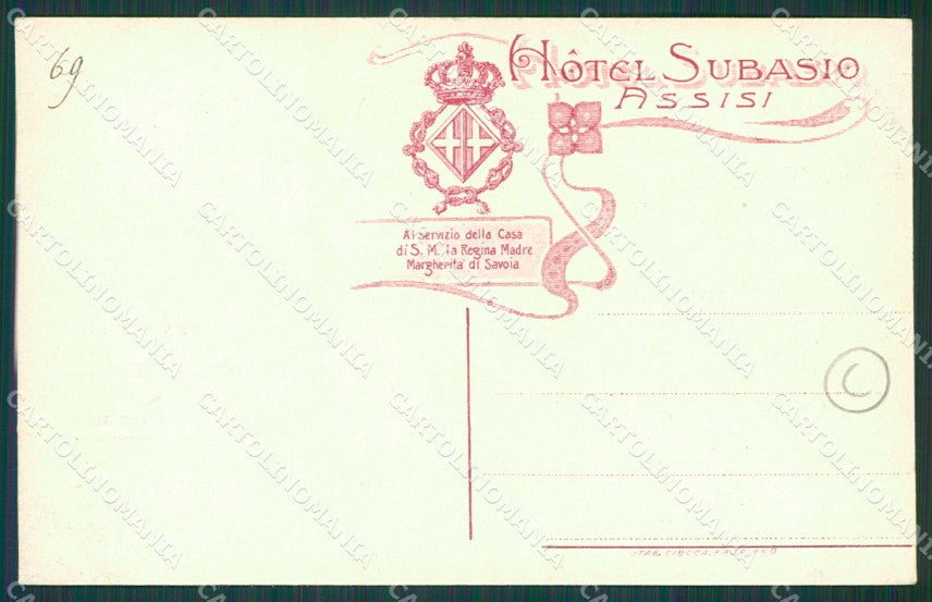 Perugia Assisi Pubblicitaria Hotel cartolina QZ2996 – retro