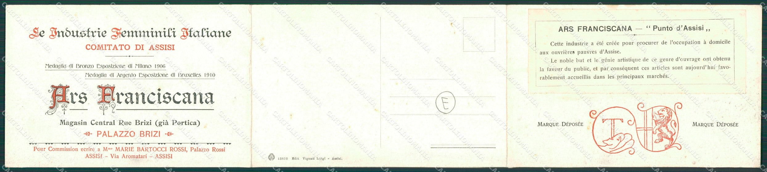 Perugia Assisi Tripla cartolina QZ3050 – retro