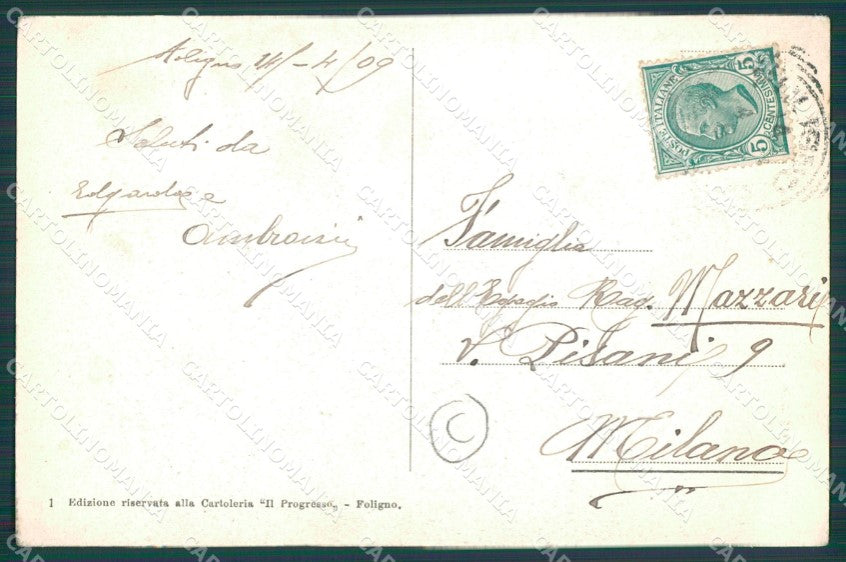 Perugia Foligno cartolina QZ3071 – retro