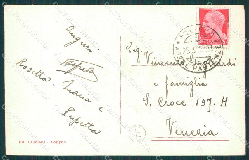 Perugia Foligno cartolina QZ3088 – retro
