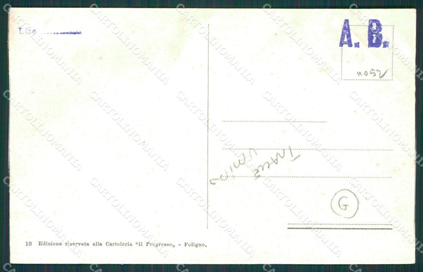 Perugia Foligno Militari TRACCE UMIDO cartolina QZ3097 – retro