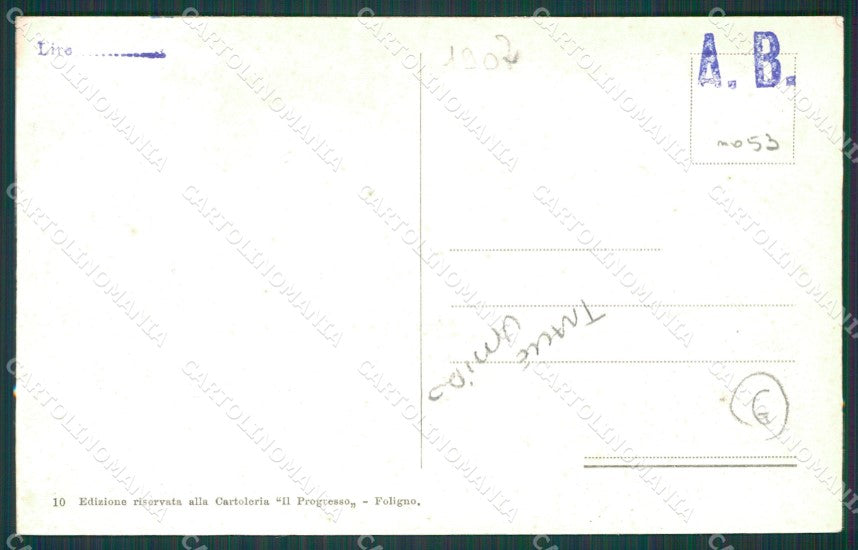 Perugia Foligno Militari TRACCE UMIDO cartolina QZ3098 – retro
