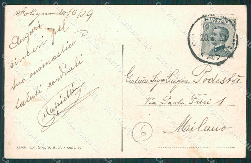 Perugia Foligno cartolina QZ3101 – retro