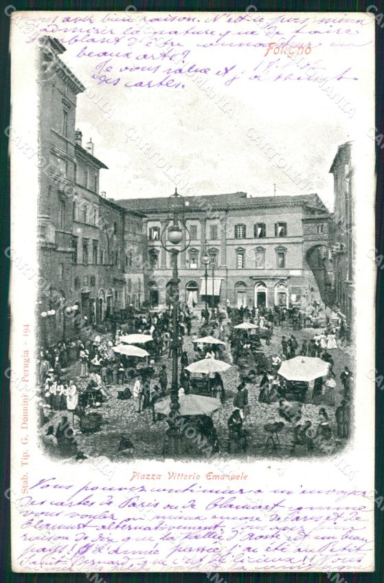 Perugia Foligno Mercato cartolina QZ3102 – fronte