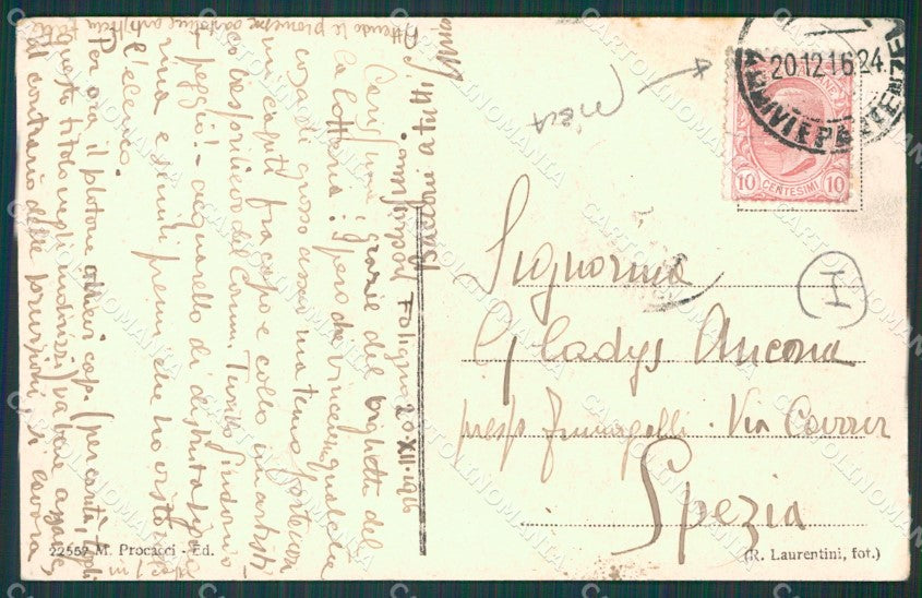Perugia Foligno PIEGA cartolina QZ3105 – retro