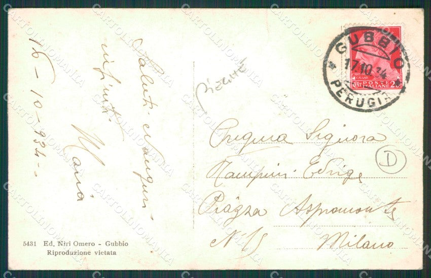 Perugia Gubbio PIEGHE cartolina QZ3148 – retro