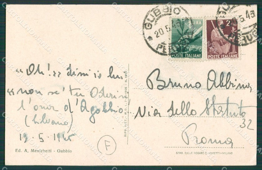 Perugia Gubbio cartolina QZ3154 – retro